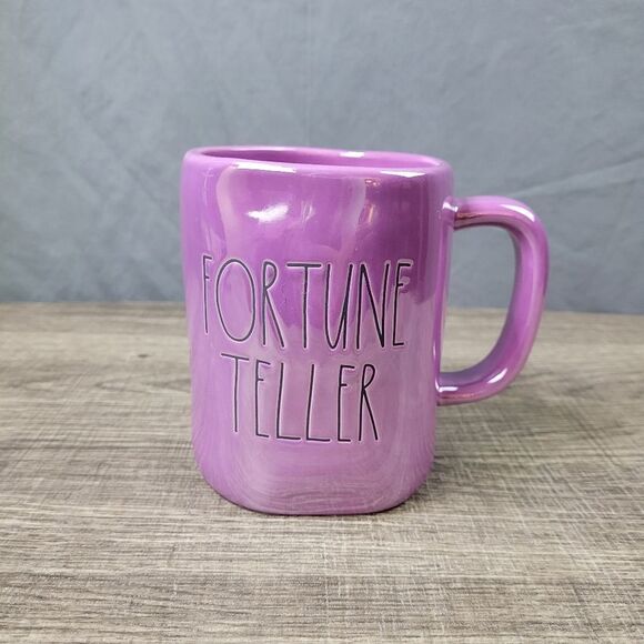 Rae‎ Dunn Artisan Collection Iridescent Purple Fortune Teller Halloween Mug - Picture 1 of 6